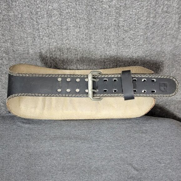 Harbinger Weight Lifting Belt Size Large Padded Leather Contoured 6" Heavy Duty - Picture 2 of 5